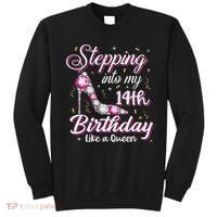 Stepping Into My 14th Birthday Like A Queen Happy Bday To Me Sweatshirt thumb 0