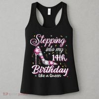 Stepping Into My 14th Birthday Like A Queen Happy Bday To Me Women's Tank Top thumb 3