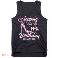Stepping Into My 14th Birthday Like A Queen Happy Bday To Me Tank Top thumb 0