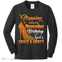 Stepping Into My November Birthday With God's Grace And Mercy Kids Long Sleeve Shirt thumb 0