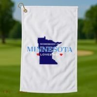 Someone In Minnesota Loves Me Golf Towel thumb 1