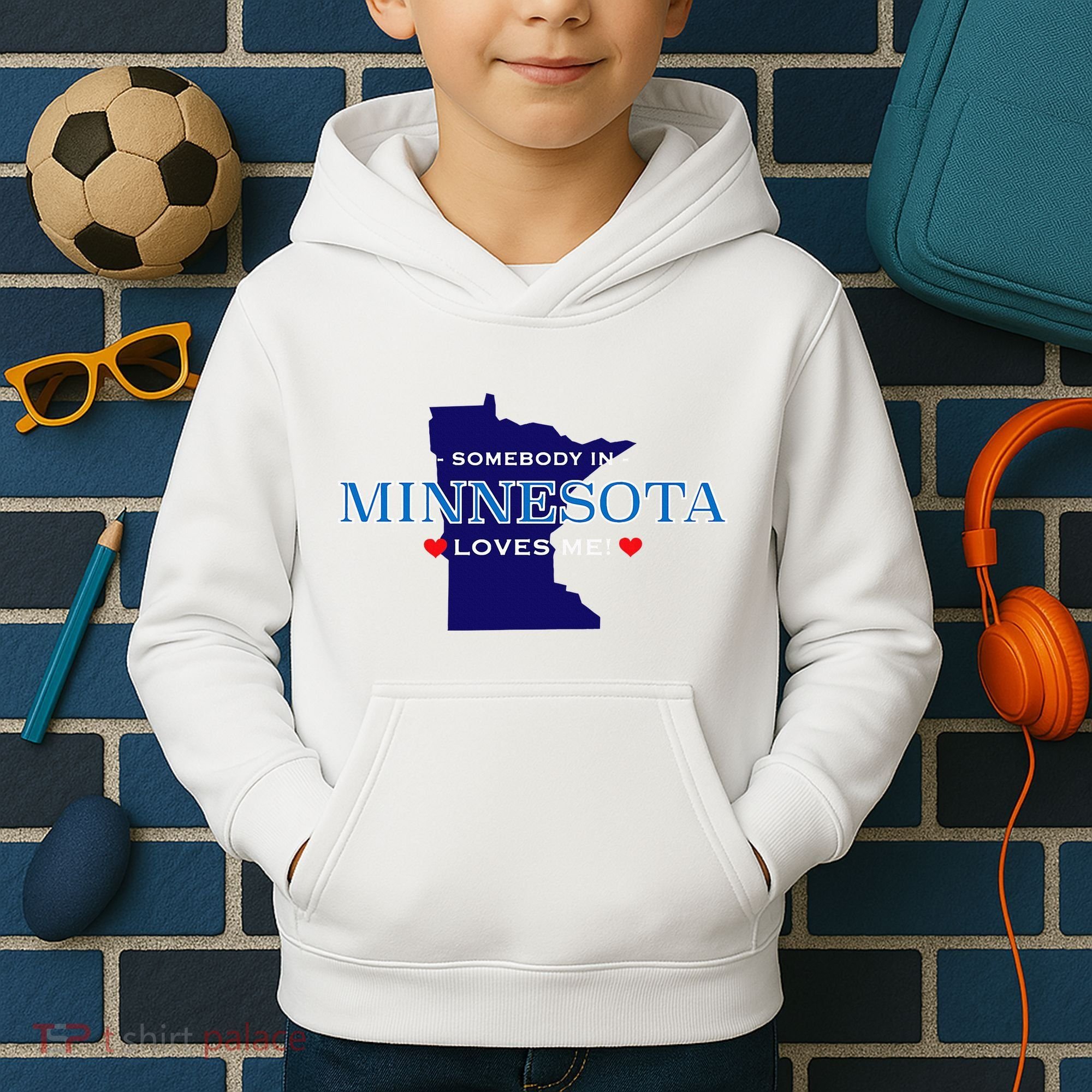 Someone In Minnesota Loves Me Kids Hoodie