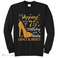 Stepping into my 75th birthday with God's grace & Mercy Tee Sweatshirt thumb 0