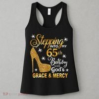 Stepping into my 65th birthday with God's grace & Mercy Women's Tank Top thumb 3
