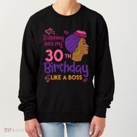 Stepping Into My 30th Birthday Melanin Black Gift Women's Sweatshirt thumb 0