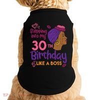 Stepping Into My 30th Birthday Melanin Black Gift Doggie Tank thumb 0