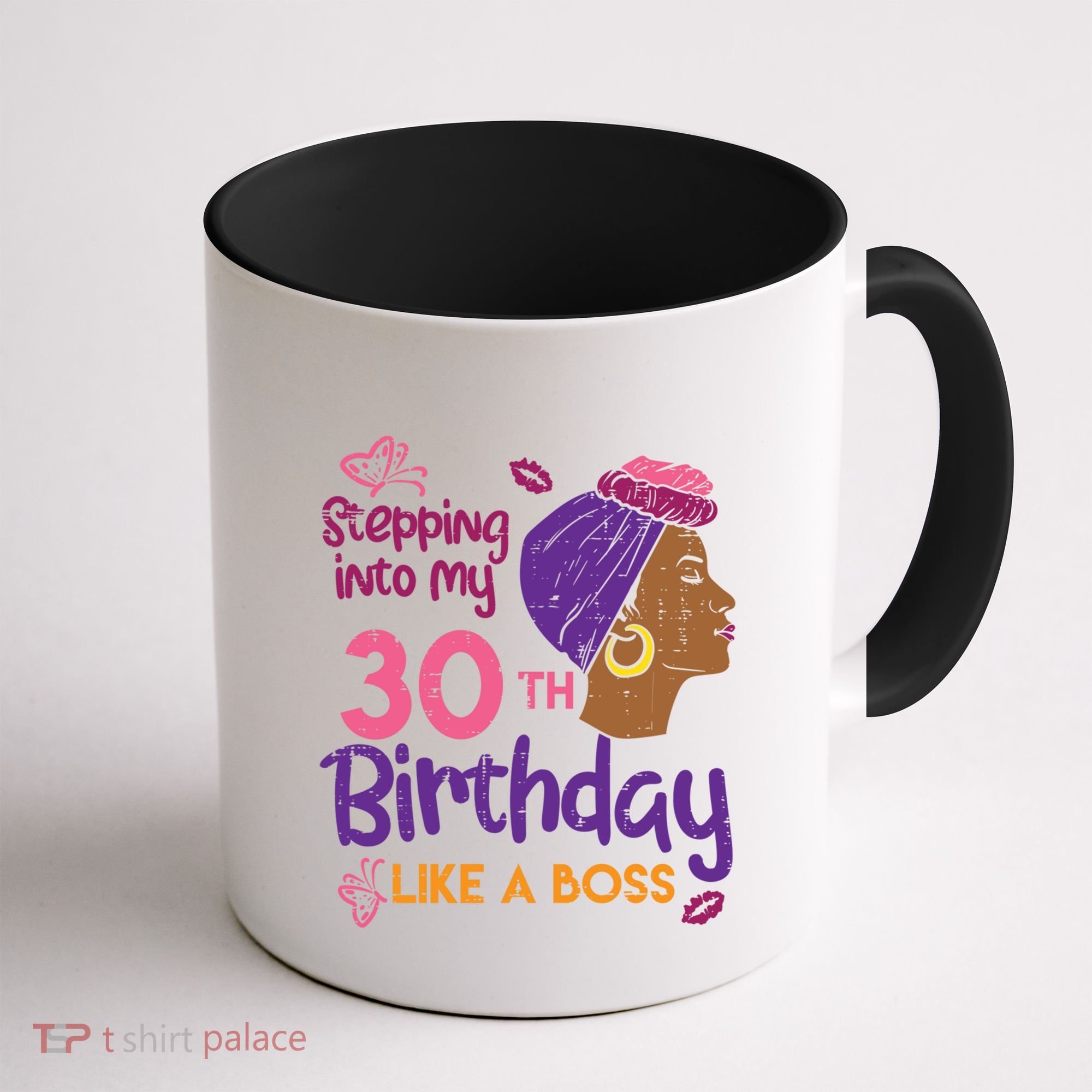 Stepping Into My 30th Birthday Melanin Black Gift Coffee Mug