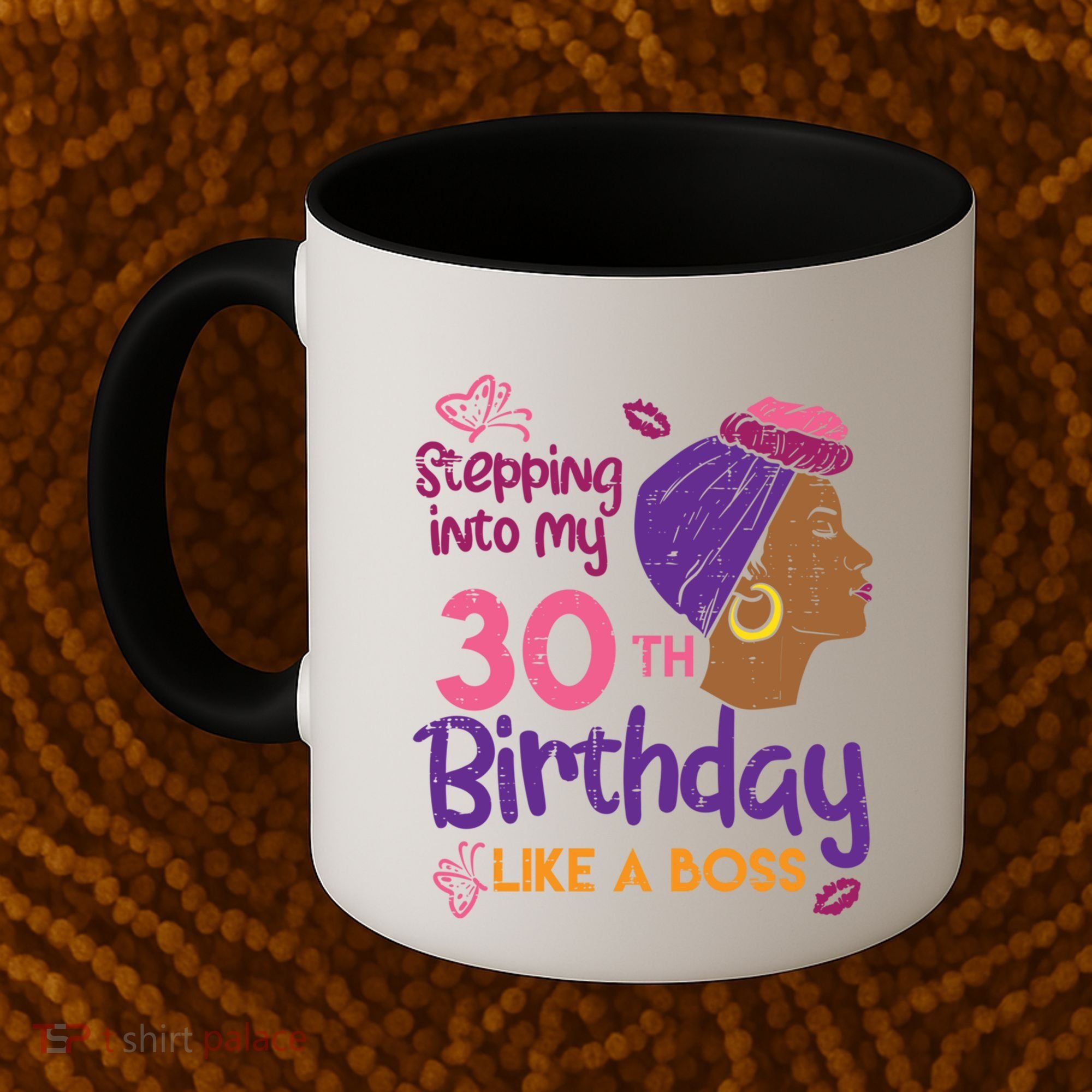 Stepping Into My 30th Birthday Melanin Black Gift Coffee Mug