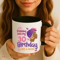 Stepping Into My 30th Birthday Melanin Black Gift Coffee Mug thumb 3