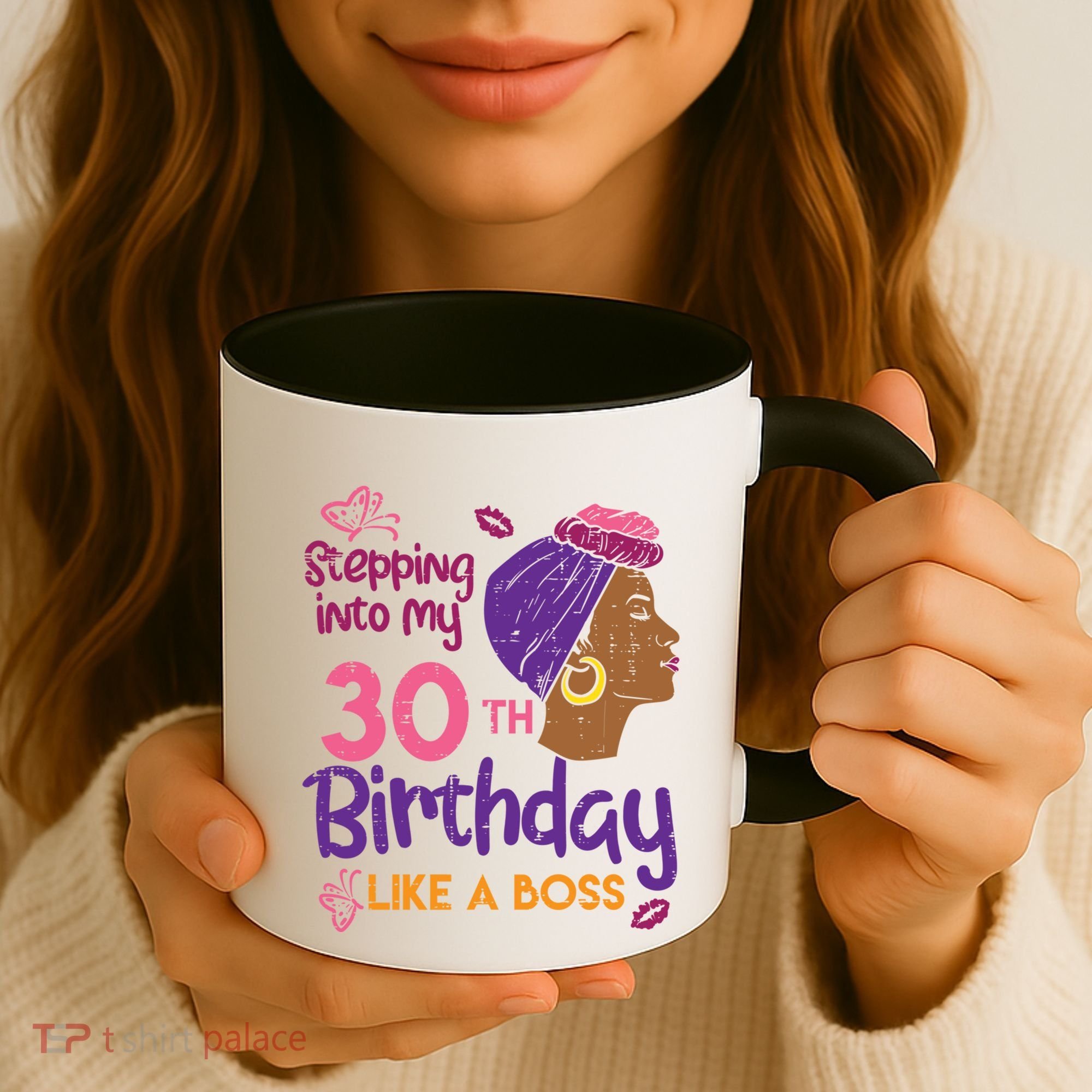Stepping Into My 30th Birthday Melanin Black Gift Coffee Mug