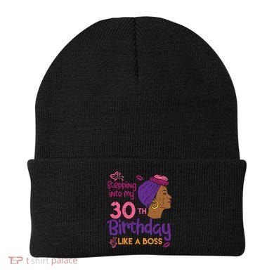 Stepping Into My 30th Birthday Melanin Black Gift Beanie
