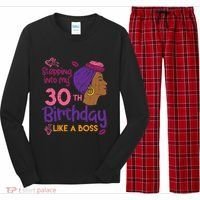 Stepping Into My 30th Birthday Melanin Black Gift Long Sleeve Pajama Set thumb 0