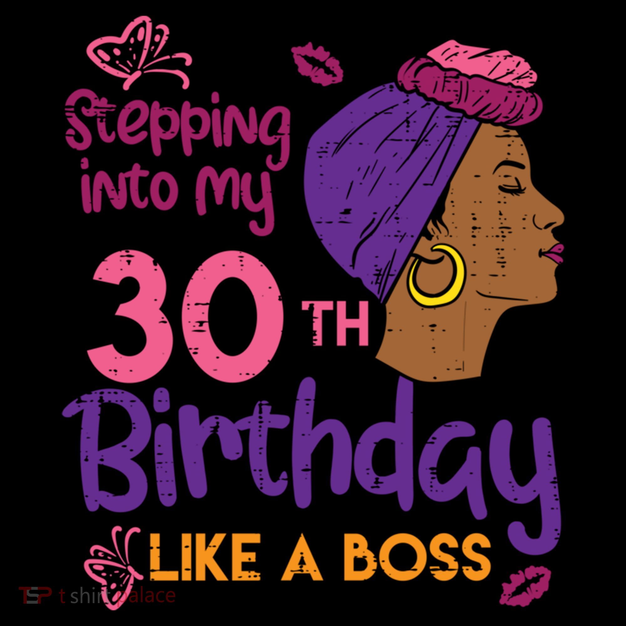 Stepping Into My 30th Birthday Melanin Black Gift Women's Hoodie