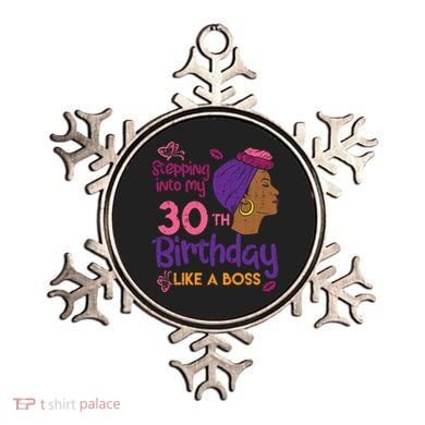 Stepping Into My 30th Birthday Melanin Black Gift Ornament
