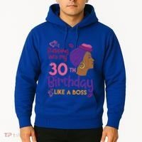 Stepping Into My 30th Birthday Melanin Black Gift Hoodie thumb 2