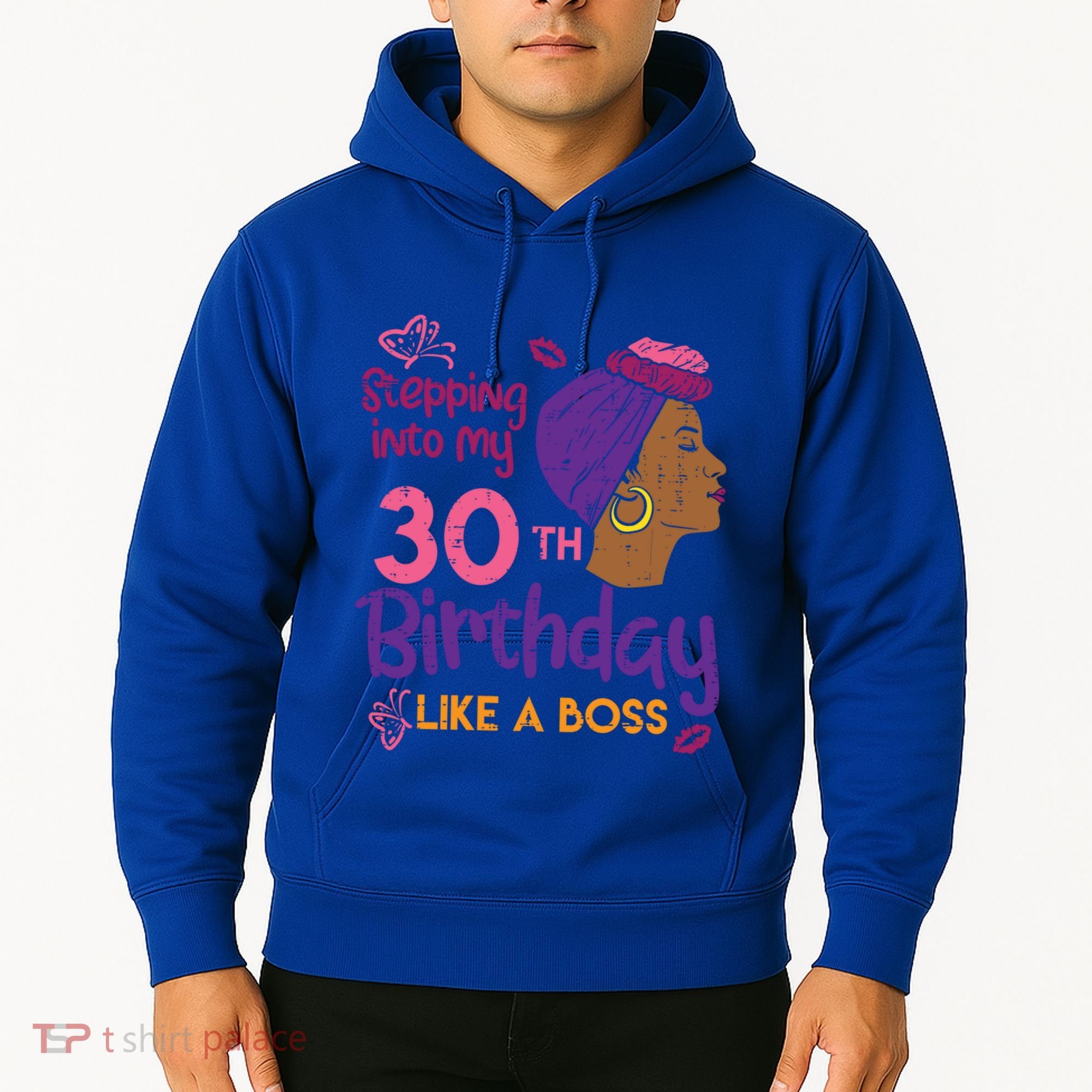 Stepping Into My 30th Birthday Melanin Black Gift Hoodie