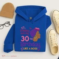 Stepping Into My 30th Birthday Melanin Black Gift Hoodie thumb 4