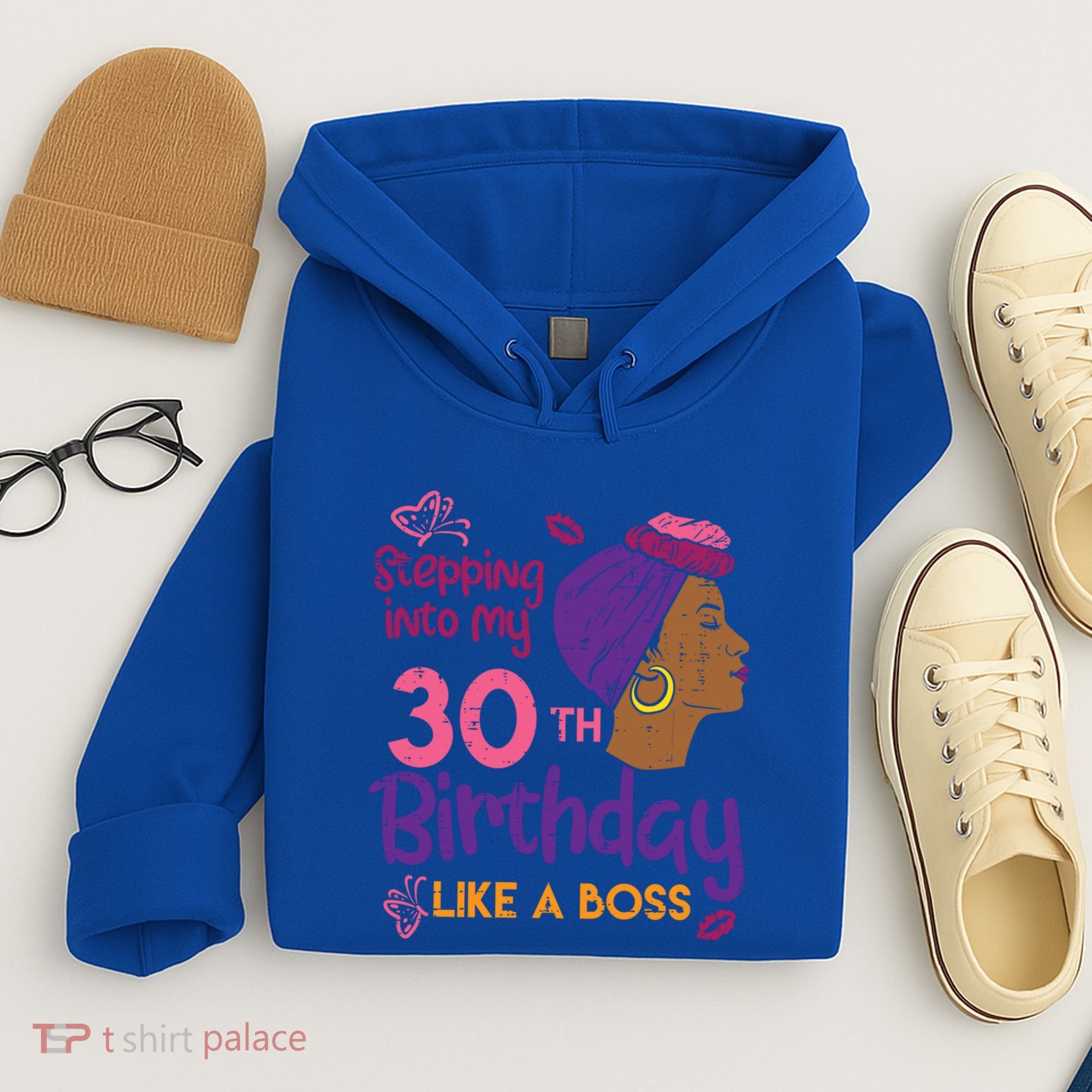 Stepping Into My 30th Birthday Melanin Black Gift Hoodie