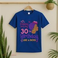 Stepping Into My 30th Birthday Melanin Black Gift T-Shirt thumb 2