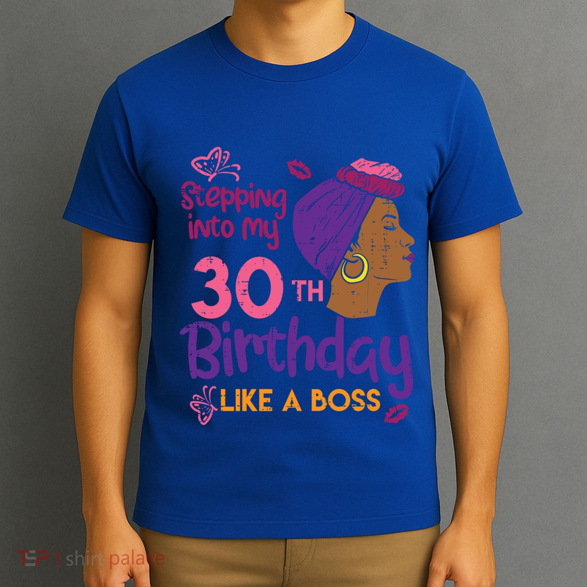 Stepping Into My 30th Birthday Melanin Black Gift T-Shirt