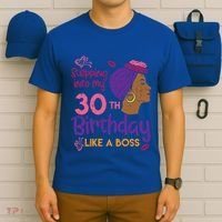Stepping Into My 30th Birthday Melanin Black Gift T-Shirt thumb 6