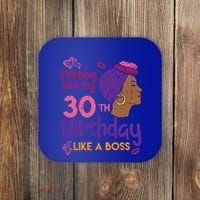 Stepping Into My 30th Birthday Melanin Black Gift Coaster thumb 0
