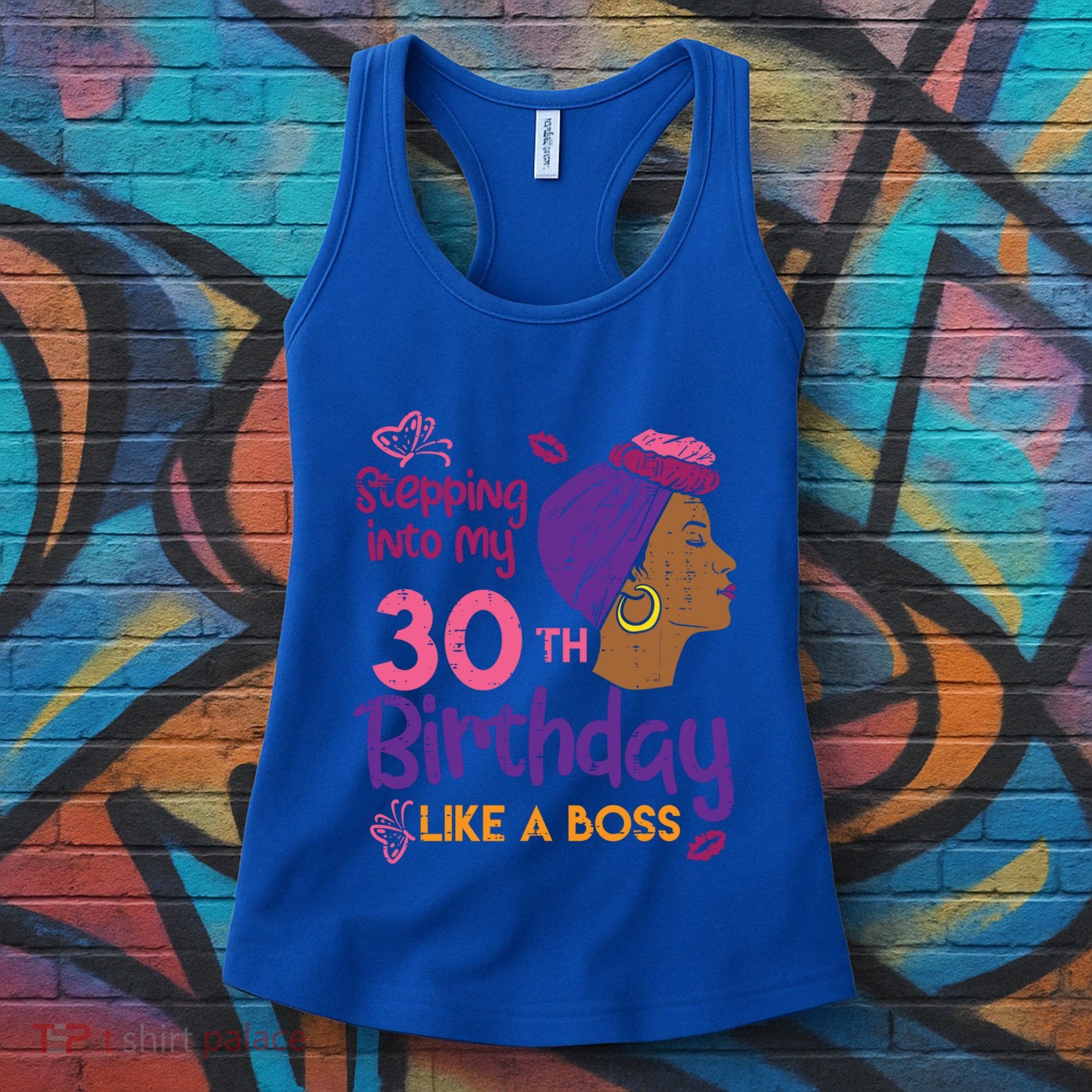 Stepping Into My 30th Birthday Melanin Black Gift Women's Tank Top