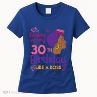 Stepping Into My 30th Birthday Melanin Black Gift Women's T-Shirt thumb 0