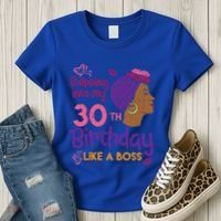 Stepping Into My 30th Birthday Melanin Black Gift Women's T-Shirt thumb 3