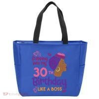 Stepping Into My 30th Birthday Melanin Black Gift Tote Bag thumb 0