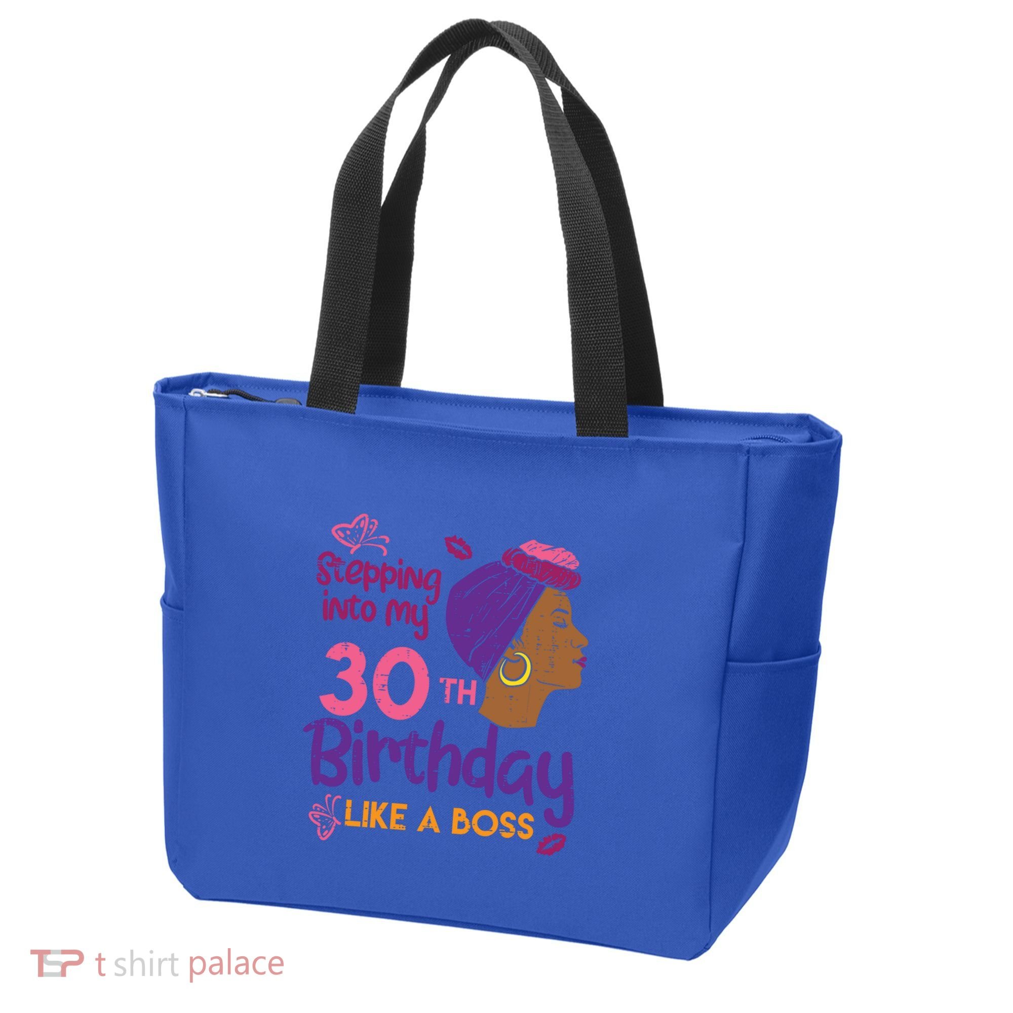 Stepping Into My 30th Birthday Melanin Black Gift Tote Bag