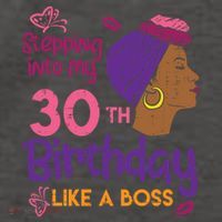 Stepping Into My 30th Birthday Melanin Black Gift Vector Backpack thumb 2