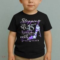 Stepping into my 45th birthday with God's grace & Mercy Toddler T-Shirt thumb 2