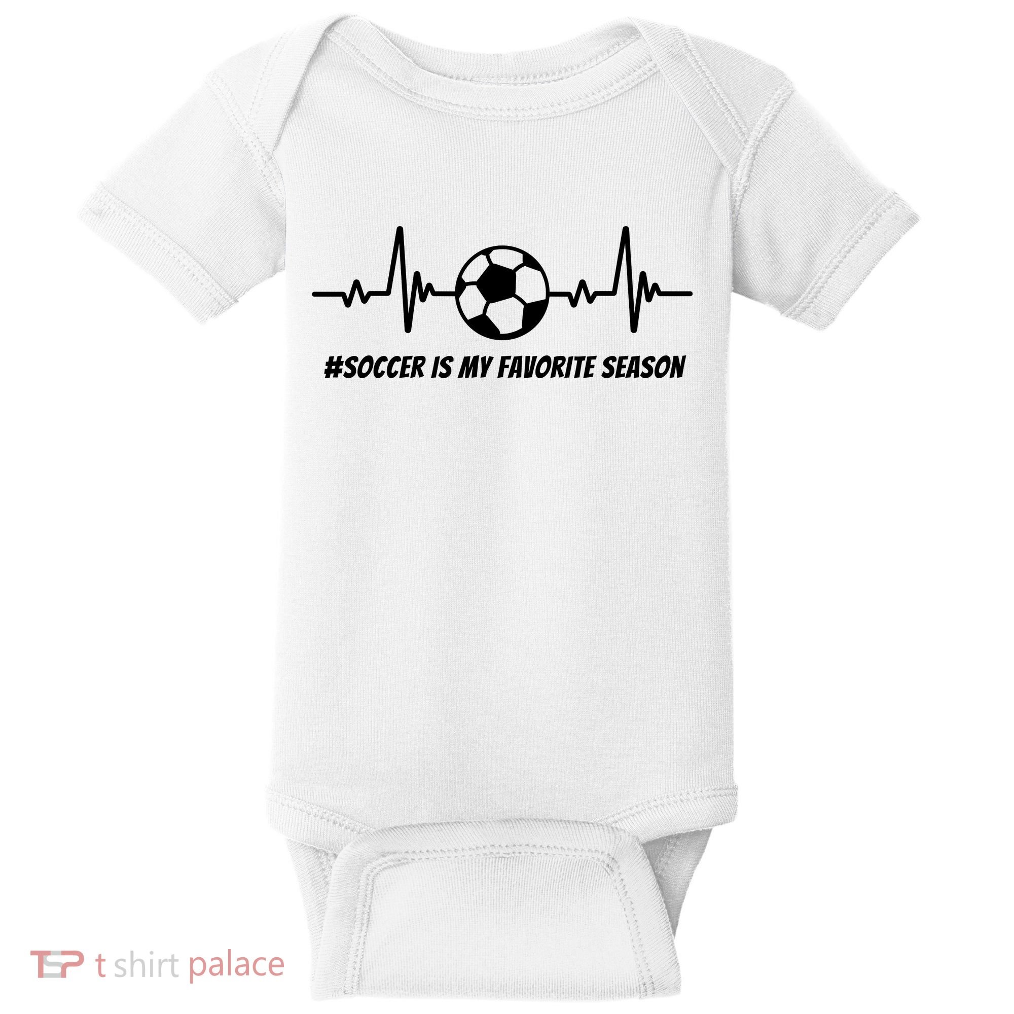 Soccer Is My Favorite Season Baby Bodysuit