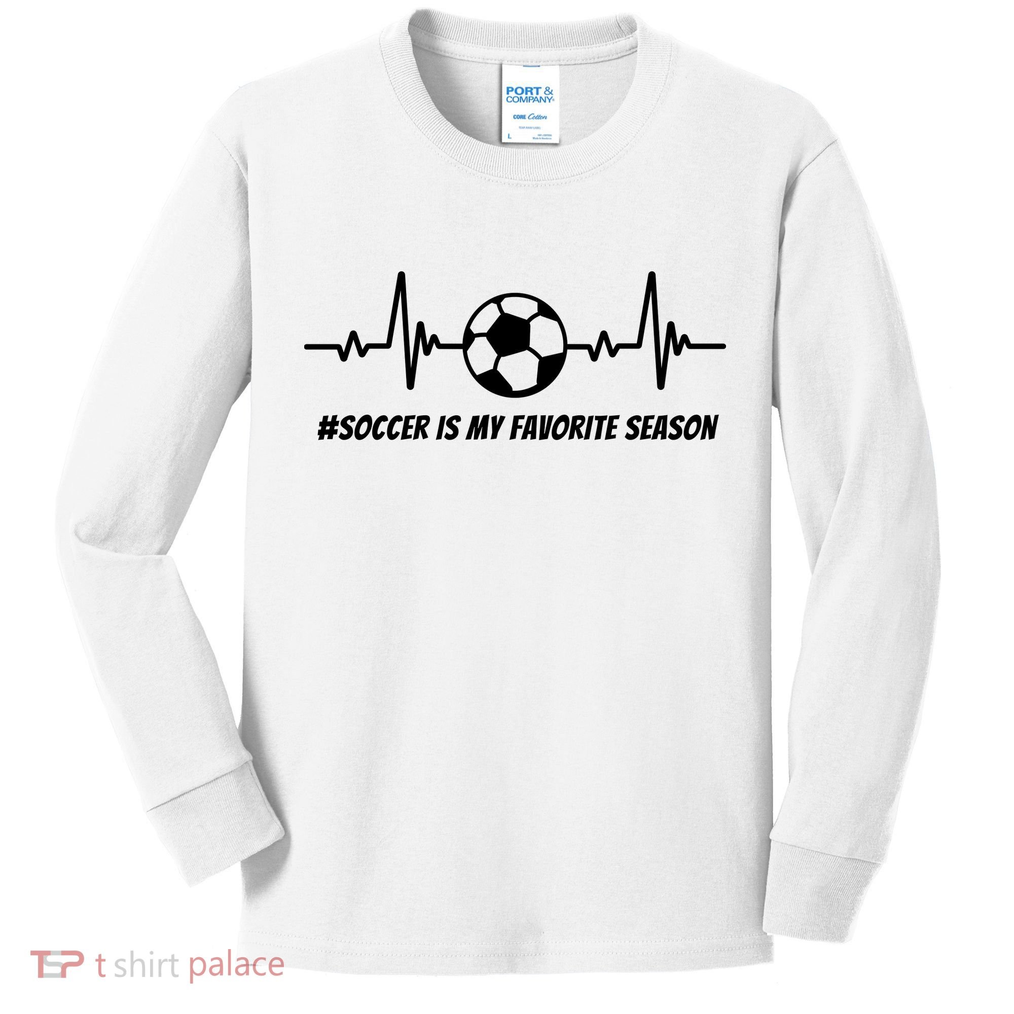 Soccer Is My Favorite Season Kids Long Sleeve Shirt
