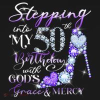 Stepping into my 50th birthday with God's grace & Mercy Long Sleeve Shirt thumb 2