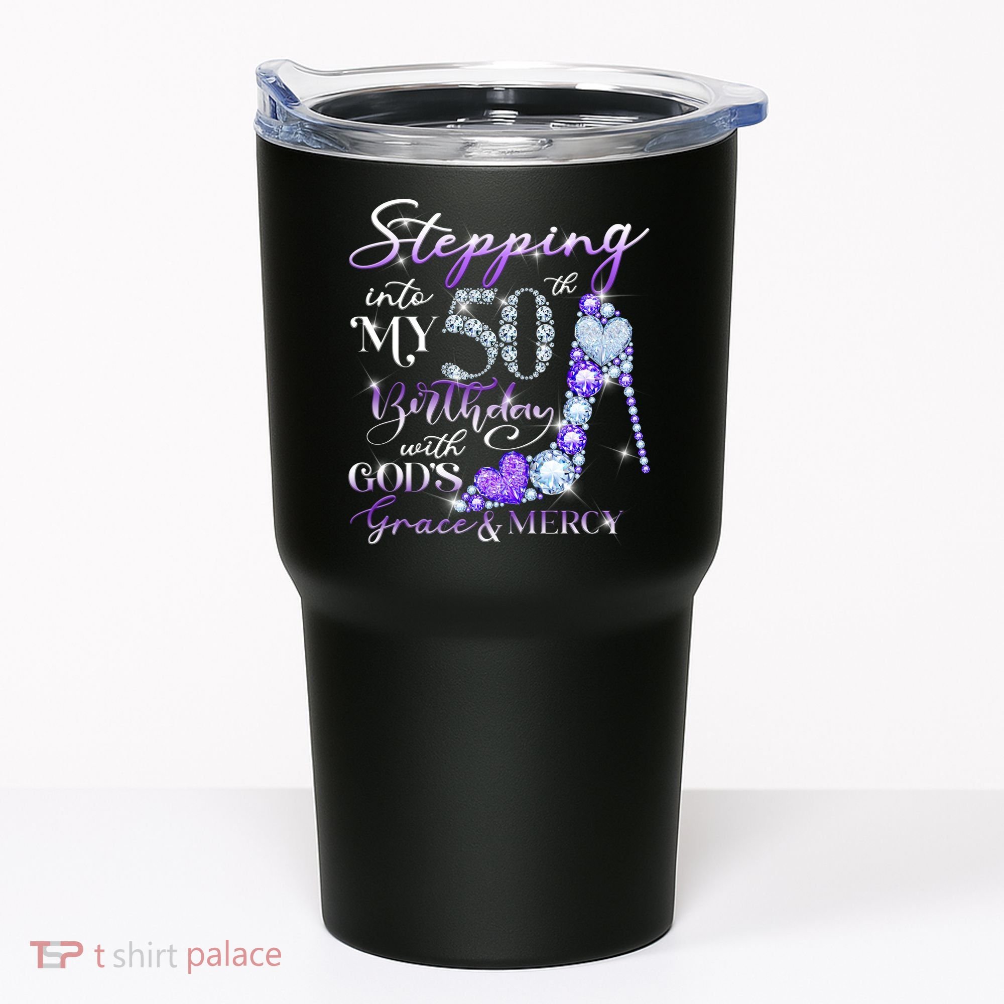Stepping into my 50th birthday with God's grace & Mercy Tumbler
