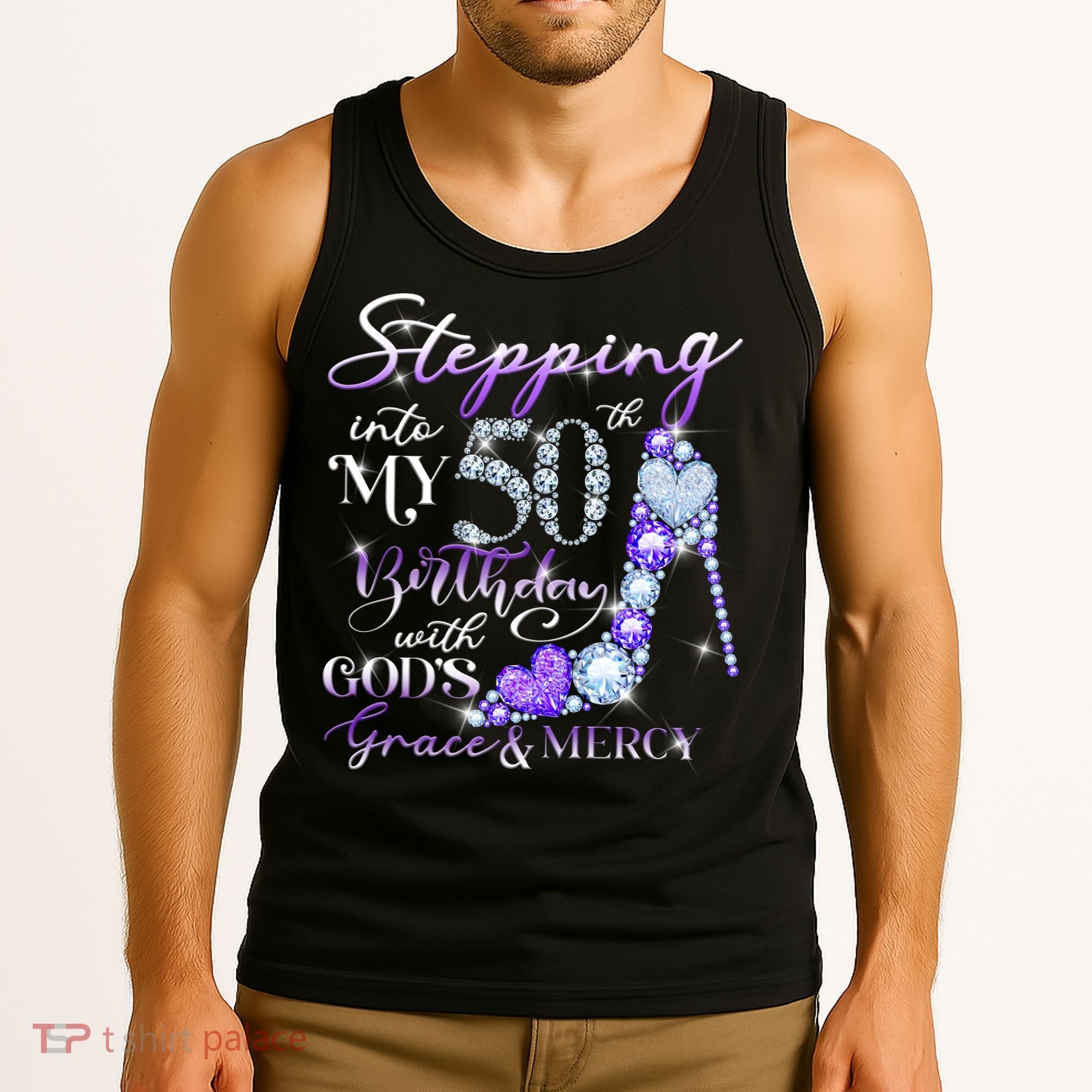 Stepping into my 50th birthday with God's grace & Mercy Tank Top