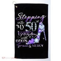 Stepping into my 50th birthday with God's grace & Mercy Golf Towel thumb 0