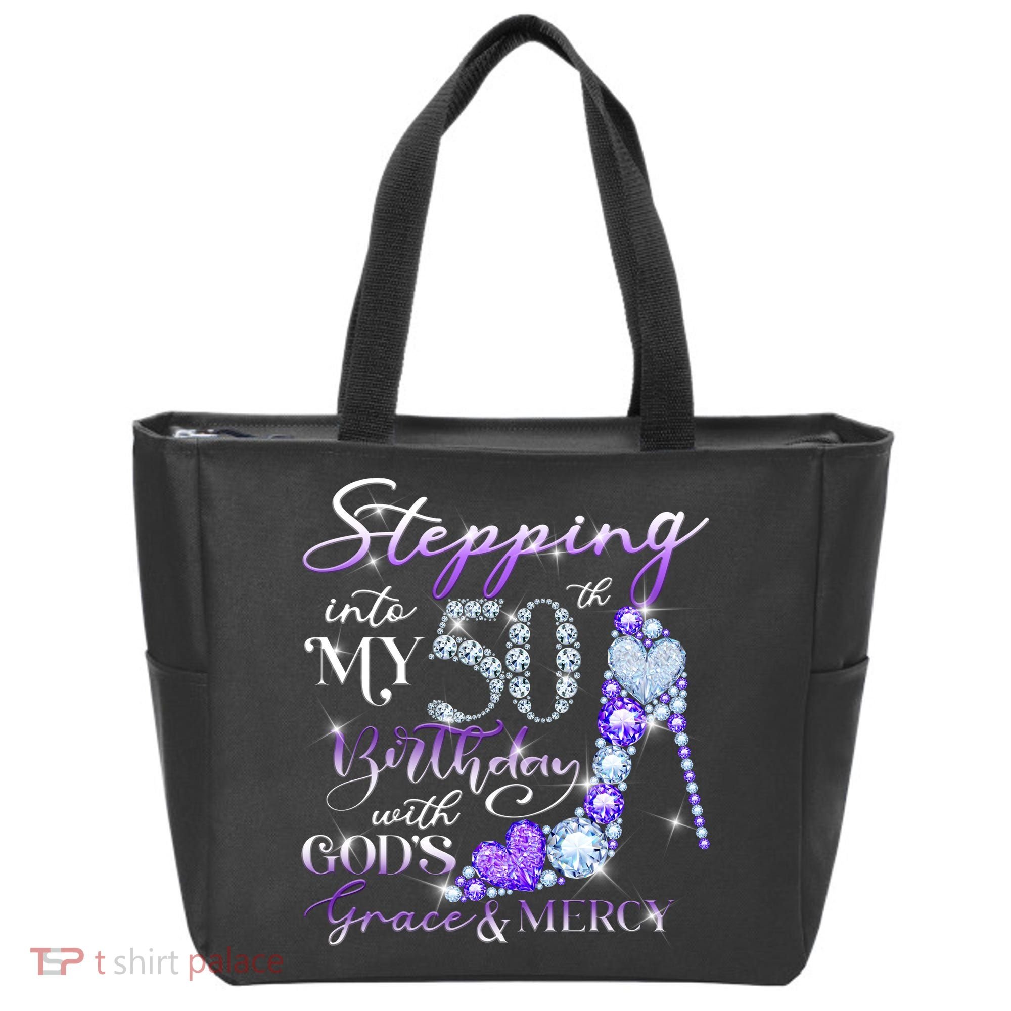 Stepping into my 50th birthday with God's grace & Mercy Tote Bag
