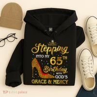 Stepping Into My 65th Birthday Gift Girl Wo 65 Year Old Hoodie thumb 4