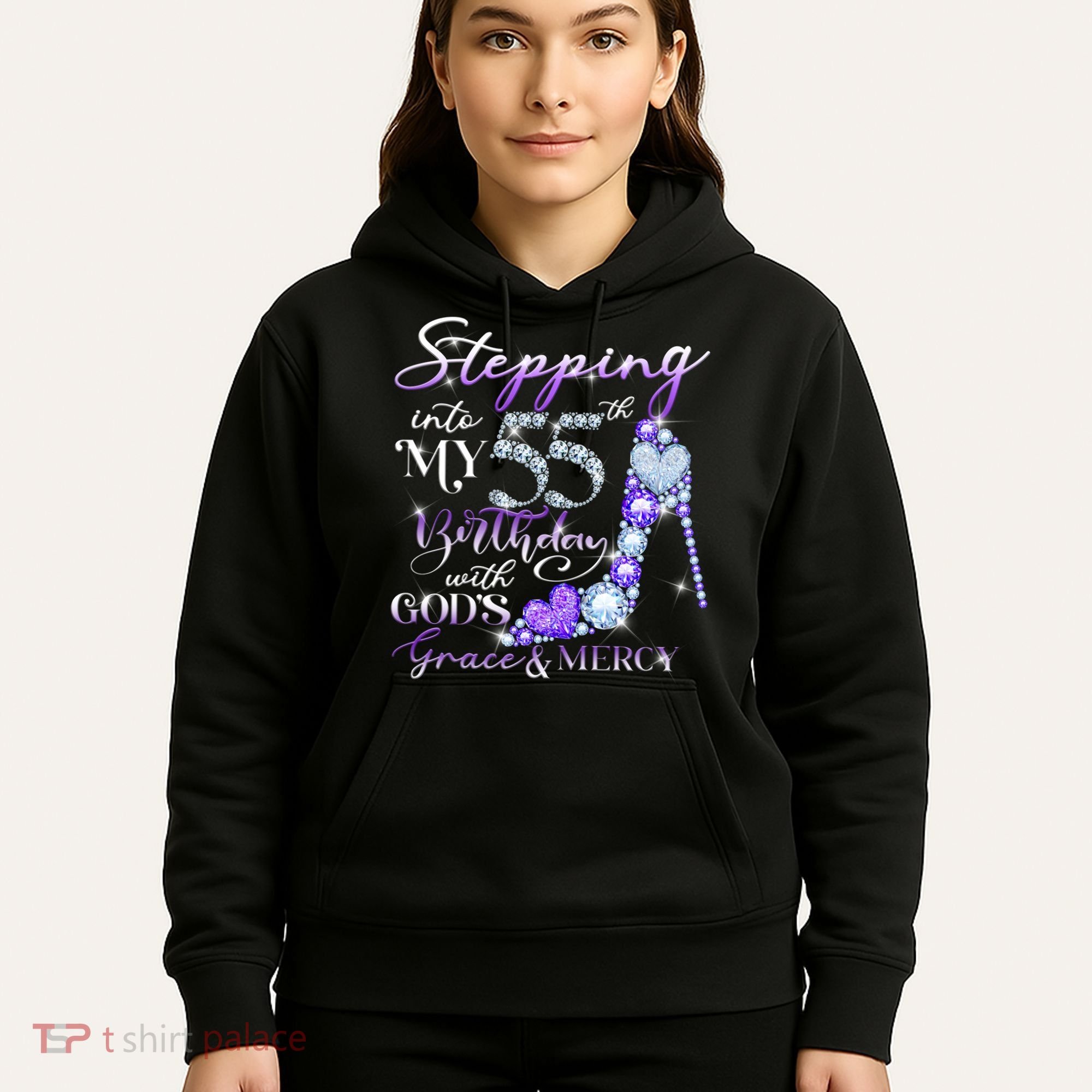 Stepping into my 55th birthday with God's grace & Mercy Hoodie
