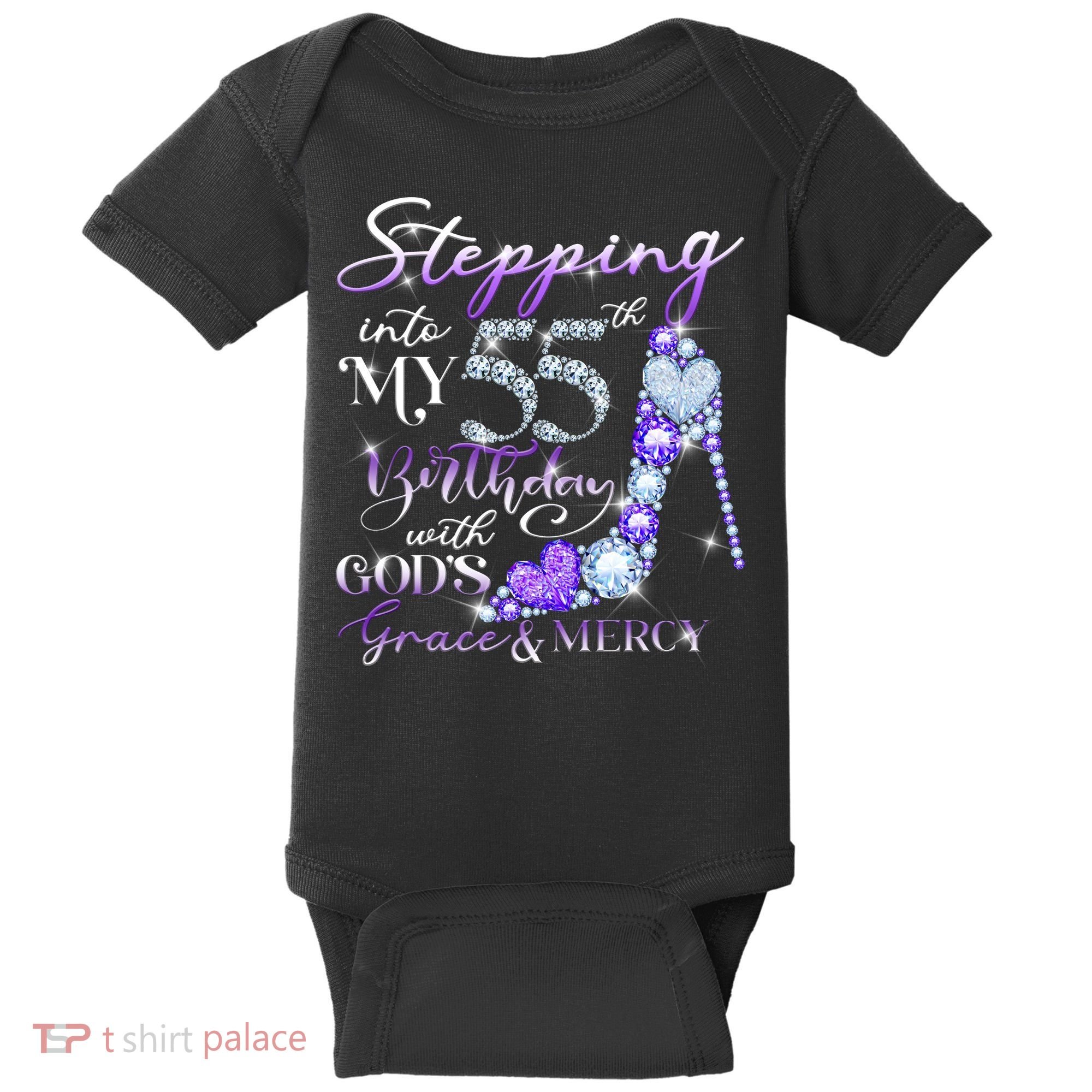 Stepping into my 55th birthday with God's grace & Mercy Baby Bodysuit