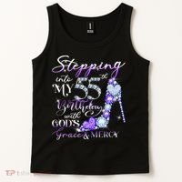 Stepping into my 55th birthday with God's grace & Mercy Tank Top thumb 2