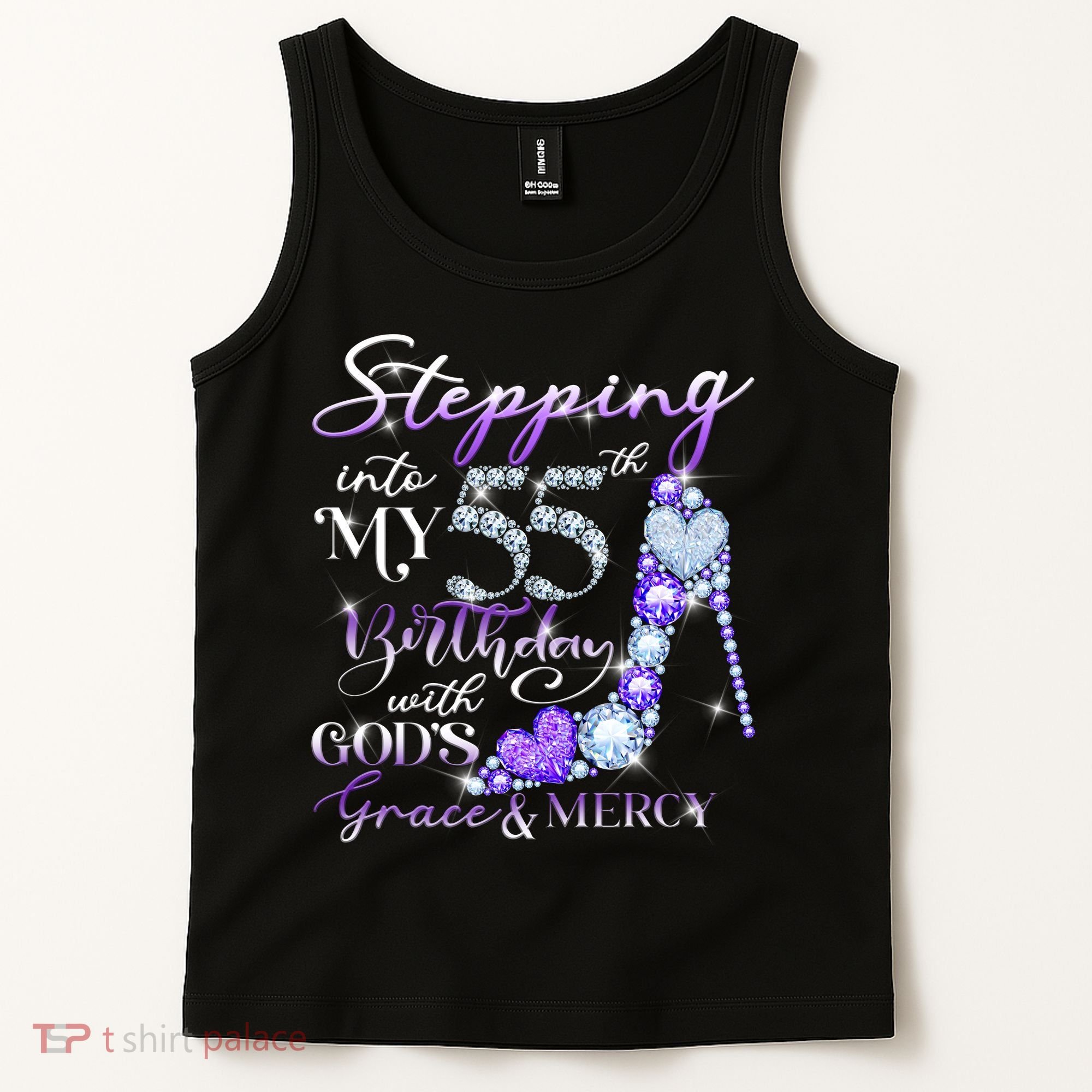 Stepping into my 55th birthday with God's grace & Mercy Tank Top