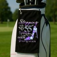 Stepping into my 55th birthday with God's grace & Mercy Golf Towel thumb 2