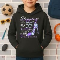 Stepping into my 55th birthday with God's grace & Mercy Kids Hoodie thumb 2