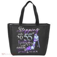 Stepping into my 55th birthday with God's grace & Mercy Tote Bag thumb 0
