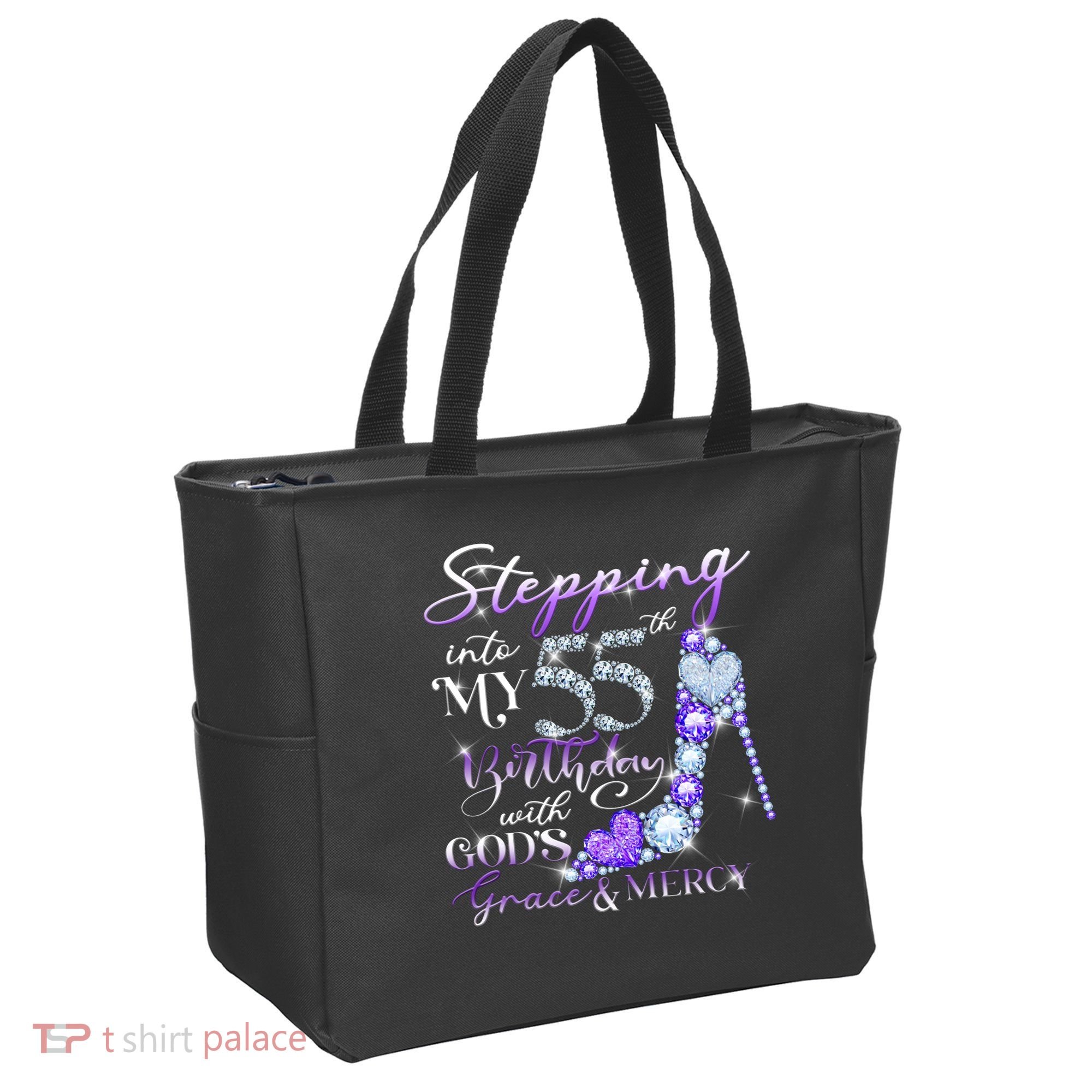 Stepping into my 55th birthday with God's grace & Mercy Tote Bag
