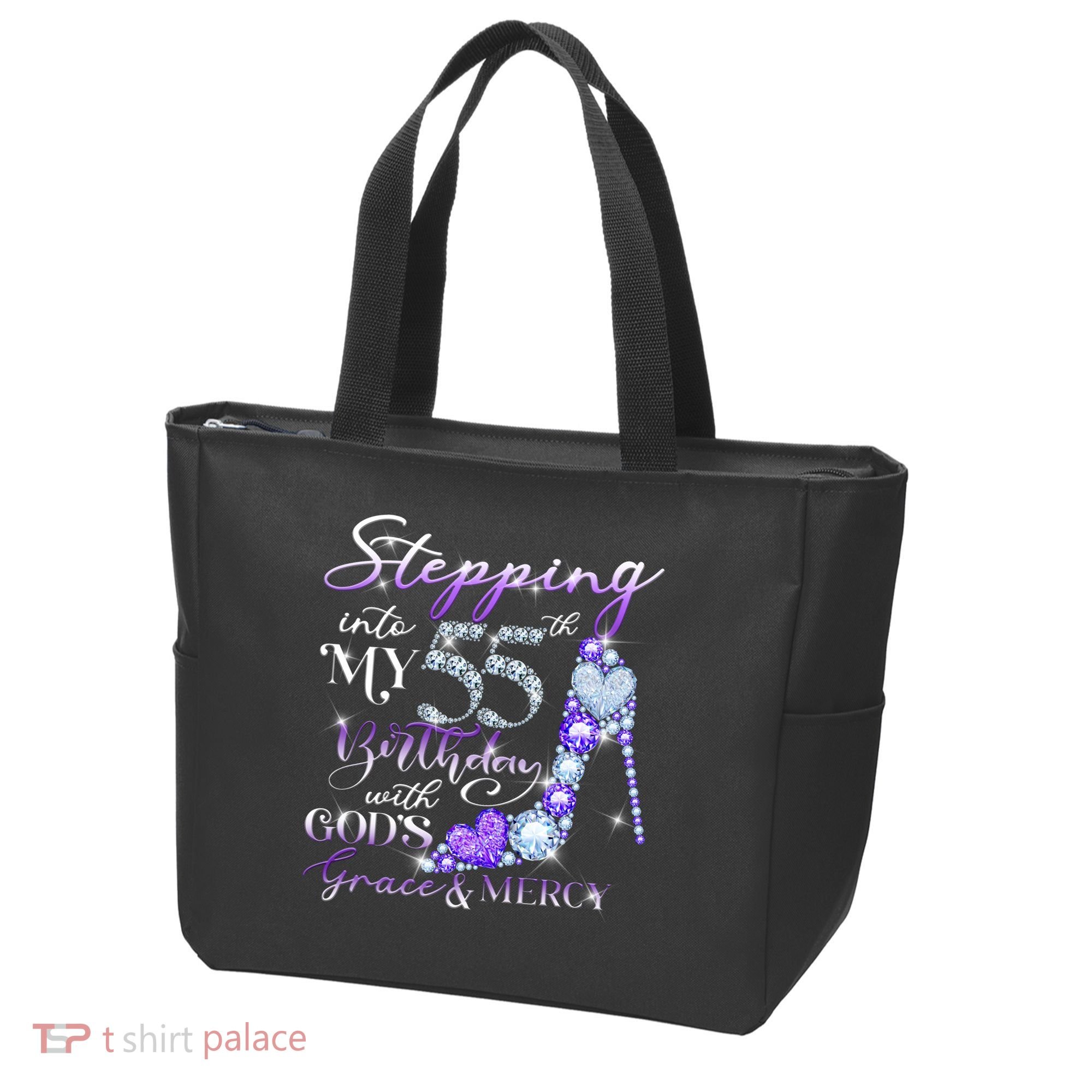 Stepping into my 55th birthday with God's grace & Mercy Tote Bag